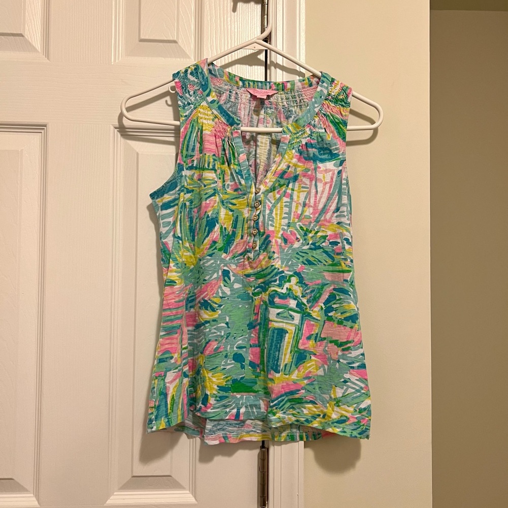 SOLD - Lilly Pulitzer Women's Essie Top Multi Sea Salt And Sun Shirt